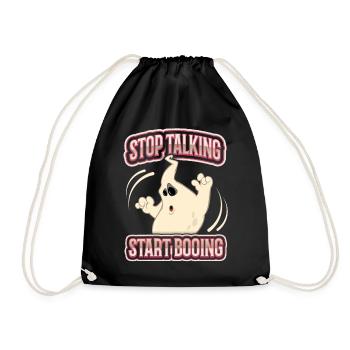 Funny Ghost, Saying Halloween Comic Book Style - Drawstring Bag - black - Front