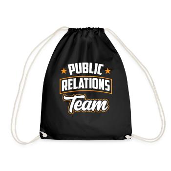Team Öffentlichkeitsarbeit Public Relations Job PR - Turnbeutel - Schwarz - Vorne