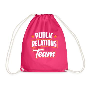 Team Öffentlichkeitsarbeit Public Relations Job PR - Turnbeutel - Fuchsia - Vorne