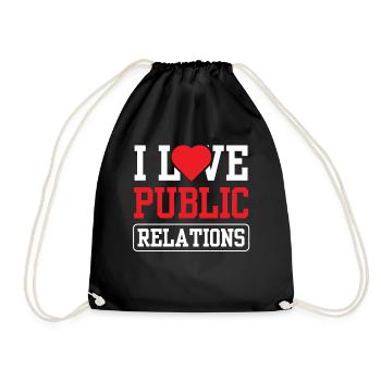 I love Public Relations Job Profession PR - Drawstring Bag - black - Front