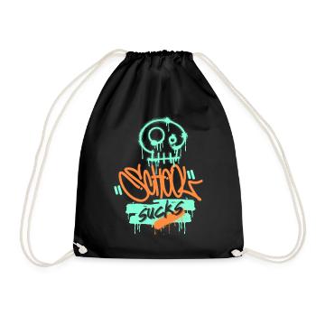 École, frustration scolaire, drôle de dire style graffiti - Sac de sport léger - noir - Devant