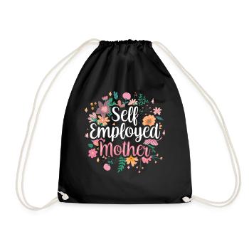 Self-employed mother Self-employed freelancer - Drawstring Bag - black - Front
