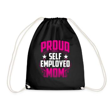 Proud Self-employed mother Self-employed - Drawstring Bag - black - Front