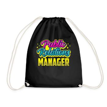 Manager for Public Relations Job PR Profession - Drawstring Bag - black - Front