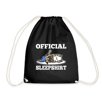 Official sleepshirt Pug - Drawstring Bag - black - Front