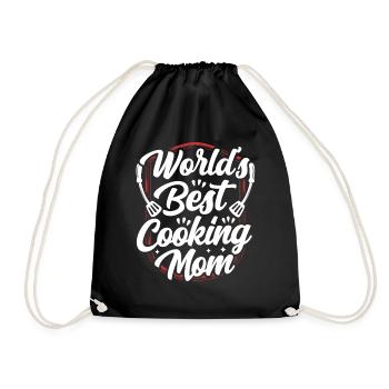 Beste Kochende Mutter Der Welt Koch Mama Kochen - Turnbeutel - Schwarz - Vorne