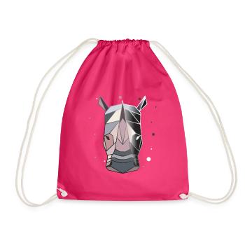 Nashorn Polygon Kunst Tier Geometrie - Turnbeutel - Fuchsia - Vorne