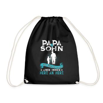 Dad and son not always eye to eye but always - Drawstring Bag - black - Front