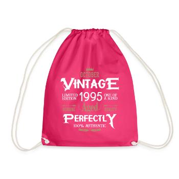 October 1995 born Legends Birthday - Drawstring Bag - fuchsia - Front