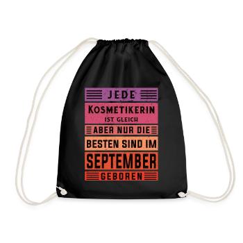 Maskenbildner Geburtstag September geboren - Turnbeutel - Schwarz - Vorne
