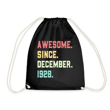 Awesome Since December 1928 - Drawstring Bag - black - Front