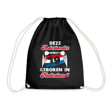 19 Birthday Dutch Holland 19 years Say - Drawstring Bag - black - Front