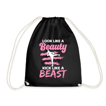 Muay Thai Look Like A Beauty Fighter Thai Boxing - Drawstring Bag - black - Front