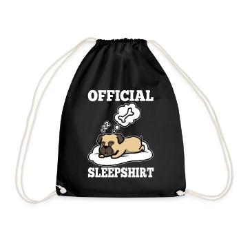 Official sleepshirt Pug - Drawstring Bag - black - Front