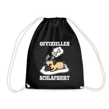 Offizielles schlafshirt Mops - Turnbeutel - Schwarz - Vorne