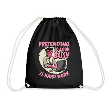 Pretending Busy Hard Work Employee Office Work - Drawstring Bag - black - Front