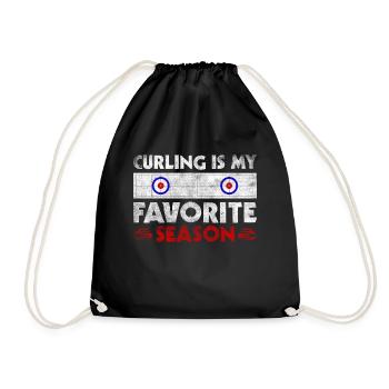 Le curling est toujours une bonne idée Retro Curling Motif - Sac de sport léger - noir - Devant