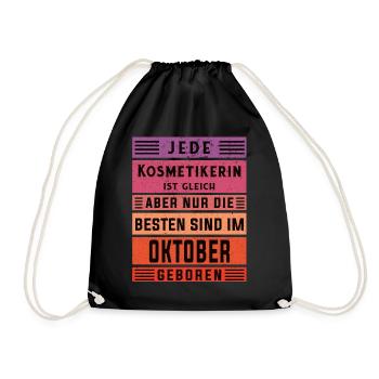 Maskenbildner Geburtstag Oktober geboren - Turnbeutel - Schwarz - Vorne