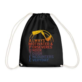 Amputee Always Motivated And Perseveres Shirt, - Drawstring Bag - black - Front