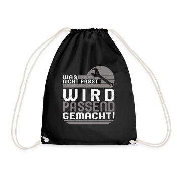 Was nicht passt, gemacht, um fit zu sein, - Drawstring Bag - black - Front