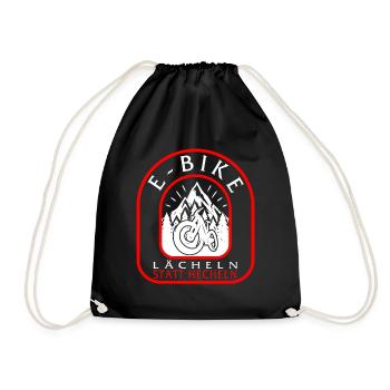E-Bike Lächeln statt hecheln Shirt, - Drawstring Bag - black - Front