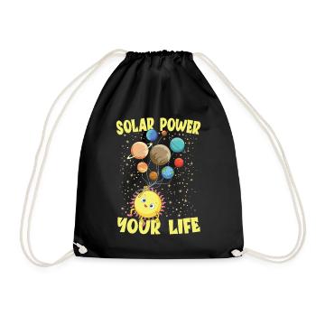 Solar Power Your Life für einen Hobby Astronomen - Turnbeutel - Schwarz - Vorne