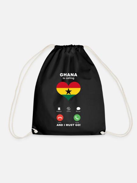 Ghana is calling Ghana Herz Souvenir - Turnbeutel - Schwarz