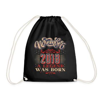 2018, Anniversaire, novembre 2018, 11.2018, 11-2018 - Sac de sport léger - noir - Devant