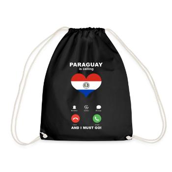 Paraguay is calling Paraguay Herz Souvenir - Turnbeutel - Schwarz - Vorne