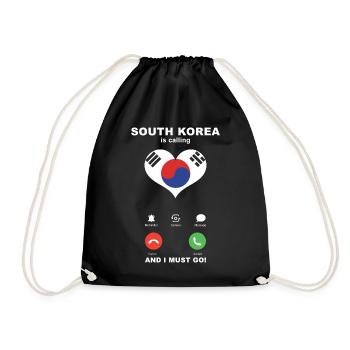 La Corée du Sud appelle South Korea Heart Souvenir - Sac de sport léger - noir - Devant