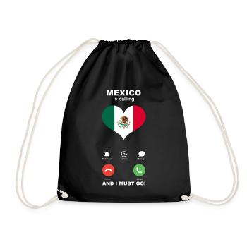 Mexico is calling Mexico Heart Souvenir - Drawstring Bag - black - Front