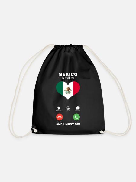 Mexico is calling Mexico Heart Souvenir - Drawstring Bag - black