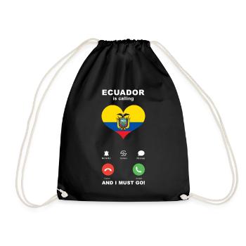 Ecuador is calling Ecuador Heart Souvenir - Drawstring Bag - black - Front