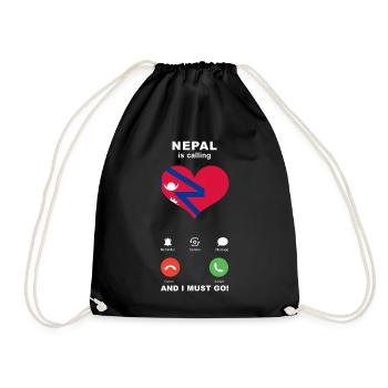 Le Népal appelle Nepal Heart Souvenir - Sac de sport léger - noir - Devant