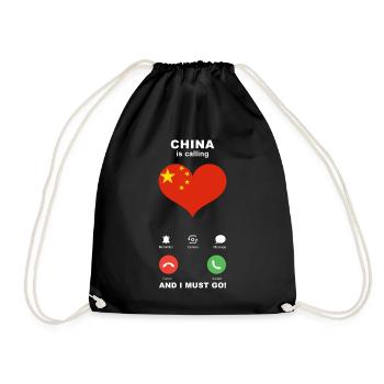 La Chine appelle China Heart Souvenir - Sac de sport léger - noir - Devant