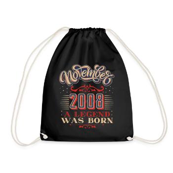 2008-Birthday, November-2008, 11-2008 - Drawstring Bag - black - Front