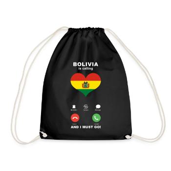 Bolivia is calling Bolivia Heart Souvenir - Drawstring Bag - black - Front