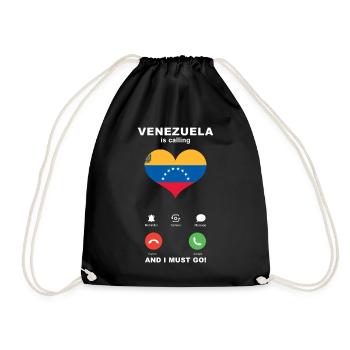 Venezuela is calling Venezuela Heart Souvenir - Drawstring Bag - black - Front