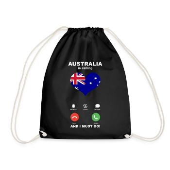 Australien is calling Australien Herz Souvenir - Turnbeutel - Schwarz - Vorne