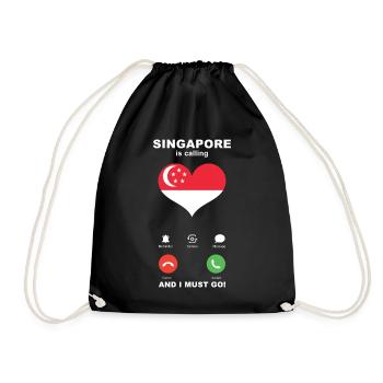 Singapour appelle Singapore Heart Souvenir - Sac de sport léger - noir - Devant