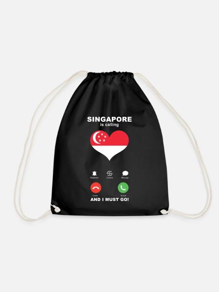Singapur is calling Singapur Herz Souvenir - Turnbeutel - Schwarz