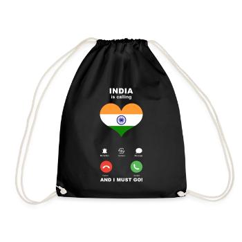 L’Inde appelle India Heart Souvenir - Sac de sport léger - noir - Devant