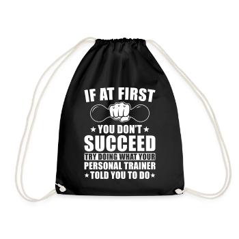 Personal Trainer Geschenk - Turnbeutel - Schwarz - Vorne