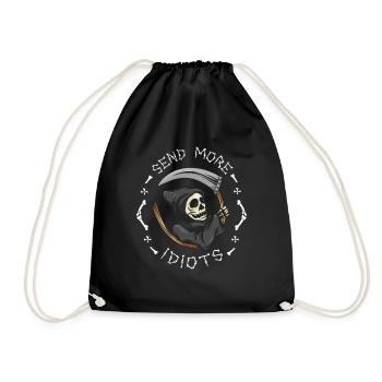 Grim Reaper Idiots Humour Ironie Dicton - Sac de sport léger - noir - Devant