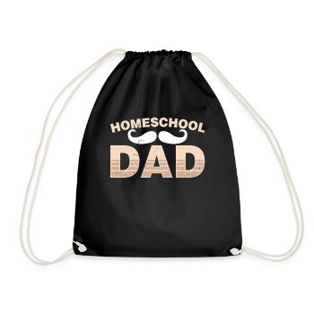 Homeschool Papa Vatertag Vater Homeschooling - Turnbeutel - Schwarz - Vorne
