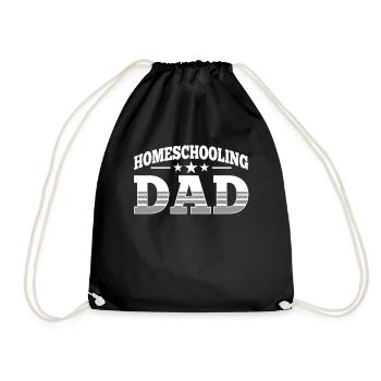 Homeschooling Vater Vatertag Papa Homeschool - Turnbeutel - Schwarz - Vorne