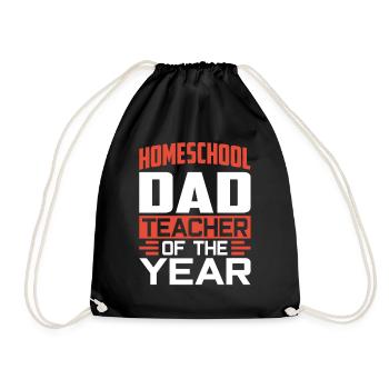 Homeschool Papa Lehrer Des Jahres Homeschooling - Turnbeutel - Schwarz - Vorne