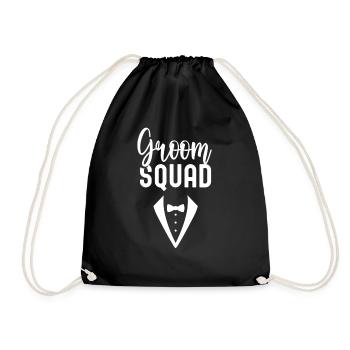 Groom Team Party Wedding Sayings Marriage - Drawstring Bag - black - Front