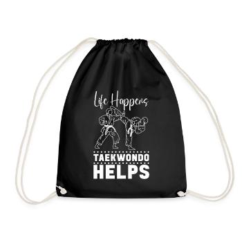 Taekwondo Life Happens Taekwondo Helps Fighter - Turnbeutel - Schwarz - Vorne