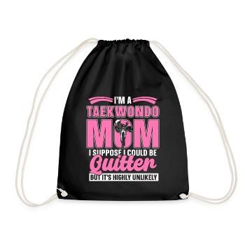 I'm A Taekwondo Mom Fighter Fight Sport Karate - Drawstring Bag - black - Front